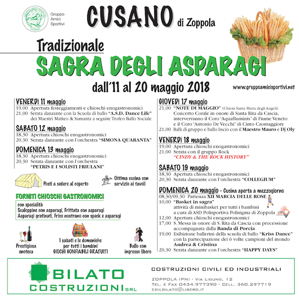 Sagra degli Asparagi 2018 Cusano di Zoppola